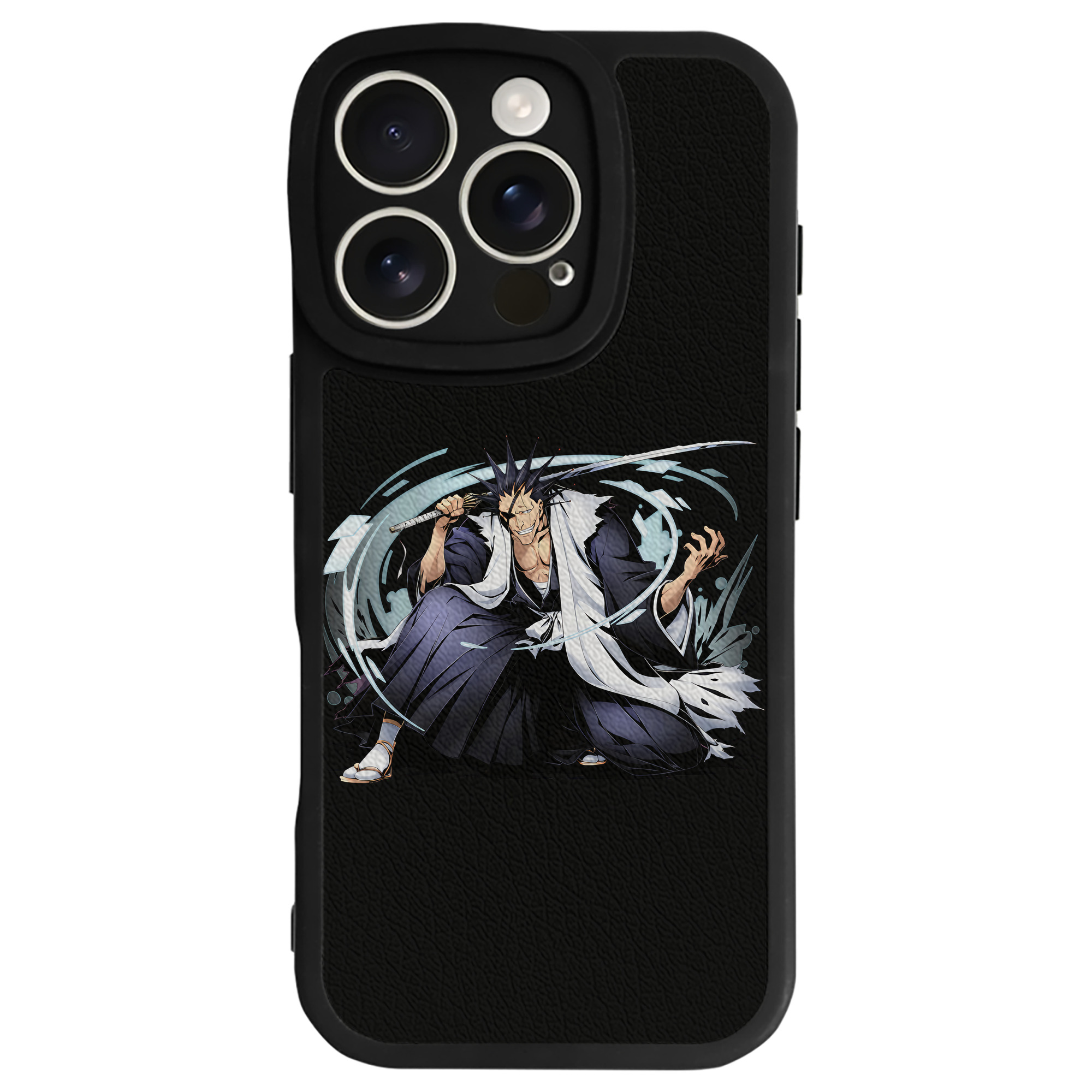（画像用） ブリーチ ざらき けんぱち BLEACH Zaraki Kenpachi 【iPhone 16シリーズ対応】シリコンスマホケース（レザー調） 材質：シリコン